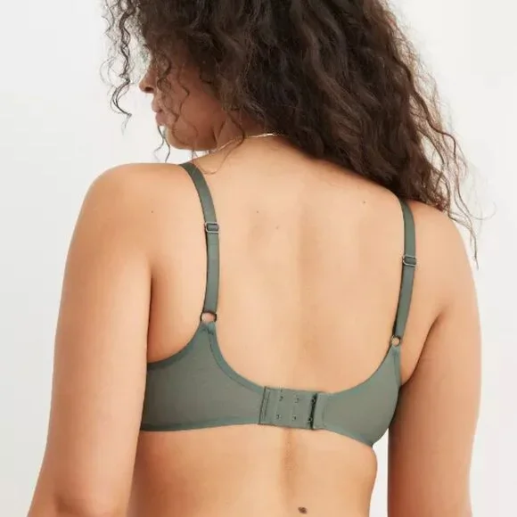 Aerie SMOOTHEZ Mesh Unlined Bra in Royal Palm 36C NWT - Picture 2 of 10